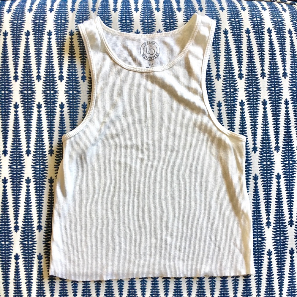Urban Outfitters ribbed crop tank off white  size small